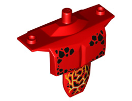 Large Figure Torso Armor Shoulder Studs with Black Spots and Orange Veins Pattern (70322): {ярко червен}