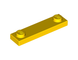 Плочка 1X4 с 2 стъда: {ярко жълт}