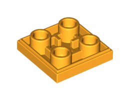 Плоска плочка 2X2 инверсна: {огнено жълто-оранжев}
