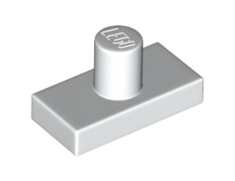 Tile, Modified 1 x 2 with Minifigure Head Post : {бял}