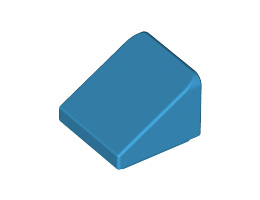 Покривна плочка 1X1X2/3, гладка: {тъмно небесносин}