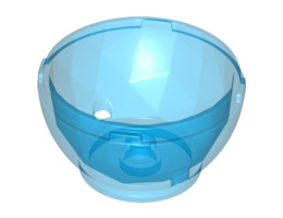 Container, Faceted, 4 x 4 x 1 2/3, Dragon Egg Bottom: {прозрачно син}