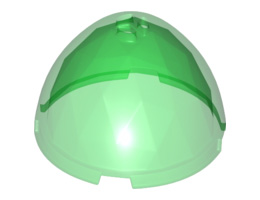 Container, Faceted, 4 x 4 x 1 2/3, Dragon Egg Top: {прозрачно зелен}