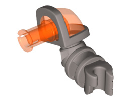 Arm Armored, Left with Trans-Neon Orange Shoulder and Pin (Nexo Knights Axl): {сребърно метален}
