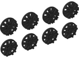 Wheel Cover 10 Spoke (Spokes in Pairs) and 10 Spoke Y Shape for Wheel 18976, 8 in Bag - 4 of Each (Multipack): {черен}