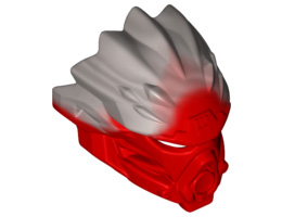 Bionicle Mask of Fire (Unity) with Marbled Flat Silver Pattern: {ярко червен}