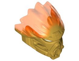 Bionicle Mask of Fire (Unity) with Marbled Trans-Neon Orange Pattern: {топло златист}