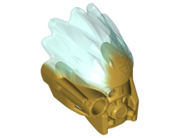 Bionicle Mask of Ice (Unity) with Marbled Trans-Light Blue Pattern: {топло златист}