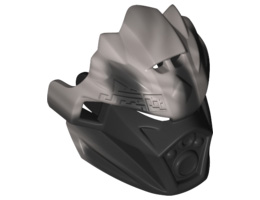 Bionicle Mask of Earth (Unity) with Marbled Flat Silver Pattern: {черен}