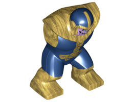 Body Giant, Thanos with Dark Blue Outfit and Lavender Face Pattern: {топло златист}