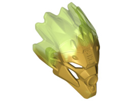 Bionicle Mask of Jungle (Unity) with Marbled Trans-Bright Green Pattern: {топло златист}