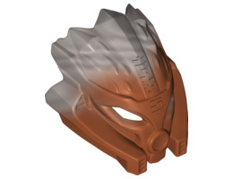Bionicle Mask of Stone (Unity) with Marbled Flat Silver Pattern: {тъмно оранжев}
