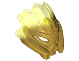 Bionicle Mask of Stone (Unity) with Marbled Trans-Neon Green Pattern: {топло златист}