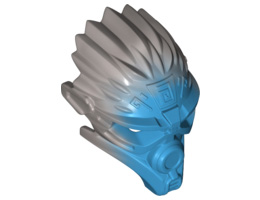Bionicle Mask of Water (Unity) with Marbled Flat Silver Pattern: {тъмно небесносин}