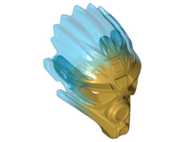 Bionicle Mask of Water (Unity) with Marbled Trans-Dark Blue Pattern: {топло златист}