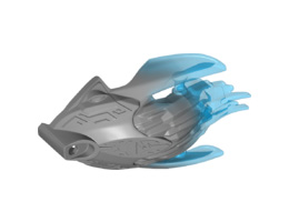 Bionicle Creature Head/Mask with Marbled Trans-Dark Blue Pattern: {сребърно метален}