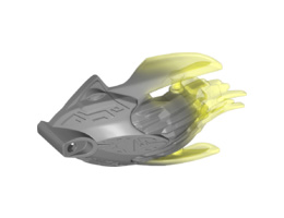 Bionicle Creature Head/Mask with Marbled Trans-Neon Green Pattern: {сребърно метален}