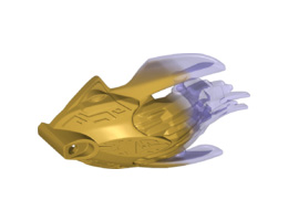 Bionicle Creature Head/Mask with Marbled Trans-Purple Pattern: {топло златист}