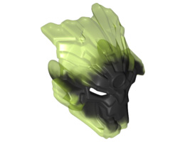 Bionicle Mask Umarak with Marbled Trans-Bright Green Pattern: {черен}