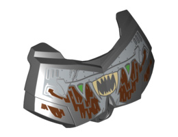 Large Figure Chest Armor Small with Reddish Brown Fur, Silver Armor and Tan Fangs Pattern: {черен}