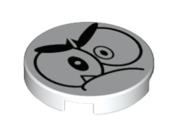 Плоска плочка 2X2 кръгла, No. 1035: {бял}