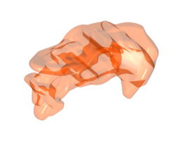Bionicle Head Connector Block Eye/Brain Stalk - Small: {прозрачно флуорисциращо червеникаво оранжев}
