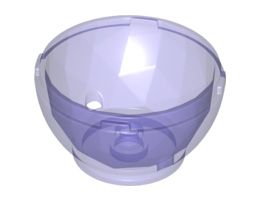 Container, Faceted, 4 x 4 x 1 2/3, Dragon Egg Bottom: {прозрачно ярко синьо-виолетов}