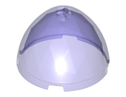 Container, Faceted, 4 x 4 x 1 2/3, Dragon Egg Top: {прозрачно ярко синьо-виолетов}