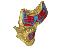 Large Figure Torso with Bionicle Dark Azure and Red Pattern: {топло златист}