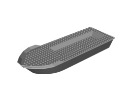 Boat, Hull Unitary 41 x 12 x 5 with Light Bluish Gray Top: {черен}