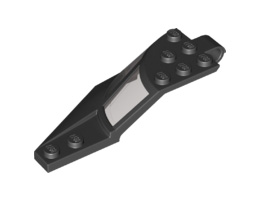 Windscreen 8 x 3 x 1 1/3 Half Right with Two Panes, Pin Hole and Trans-Black Glass: {черен}