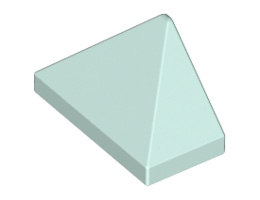 Крайна плочка ръб на покрив 1X2/45°: {аквамарин}