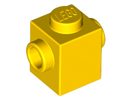 Тухличка 1X1 с 2 стъда: {ярко жълт}