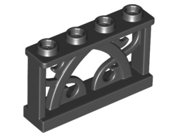Железна ограда 1X4x2 с 4 стъда: {черен}