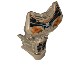 Large Figure Torso with Bionicle Brown and Black Pattern: {пясъчно жълт}
