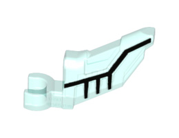 Minifigure, Wing with Clip and Black Lines Pattern (Minifigure Left Side): {прозрачно светло син}