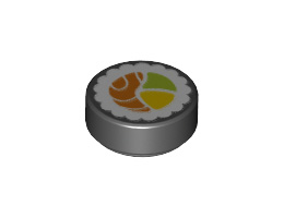 Плоска плочка 1х1, кръгла No. 49: {черен}
