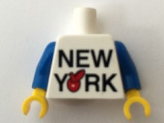 Torso 'NEW YORK' Big Red Apple Pattern / Blue Arms / Yellow Hands: {бял}
