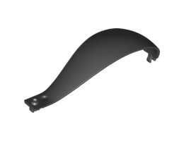 Panel 4 x 4 x 11 Curved Tapered with Clip at Each End: {черен}