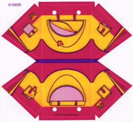 Plastic Tent with Dark Purple Ridge Line and Bright Light Orange Friends Flap and Butterfly Pattern: {неопределен}