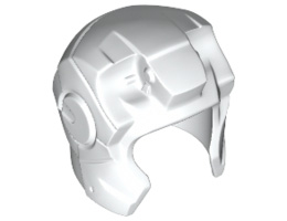Minifigure, Headgear Helmet Space with Open Face and Top Hinge (Iron Man): {бял}