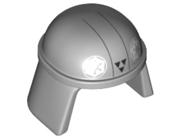 Minifigure, Headgear Helmet SW Imperial Pilot with Imperial Logo and Three Black Triangles Pattern (Imperial Combat Driver): {умерено каменно сив}