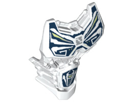 Large Figure Torso with Bionicle Blue and Gray Pattern: {бял}