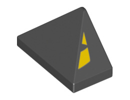 Крайна плочка ръб на покрив 1X2/45° No. 1: {черен}