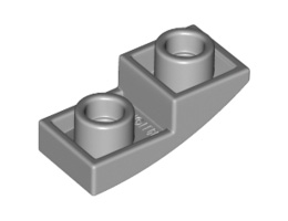Инверсна плочка 1X2X2/3 с полу дъга: {умерено каменно сив}