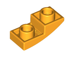 Инверсна плочка 1X2X2/3 с полу дъга: {огнено жълто-оранжев}