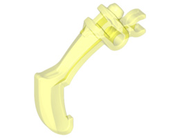 Bionicle Weapon Claw - Bent and Notched with Clip: {прозрачно флуорисциращо зелен}