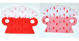 Minifigure, Cape Cloth, Arm Holes and Rounded Collar with Red and Gray Fur Spots and Red Back Pattern: {бял}