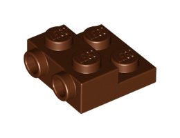 Плочка 2X2X2/3 с 2 хоризонтални стъда: {червеникаво-кафяв}