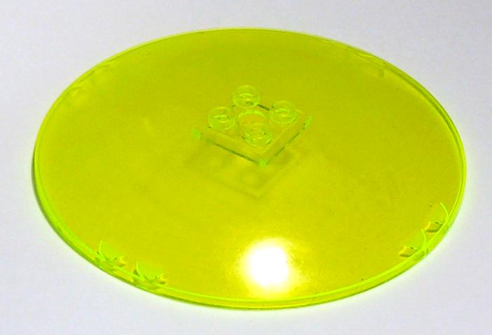 Dish 10 x 10 Inverted (Radar) - Hollow Studs: {прозрачно флуорисциращо зелен}